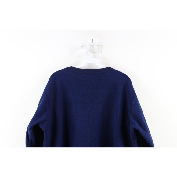 Vtg 90s Polaris Snowmobile Mens XL Spell Out Fleece Crewneck Sweater Blue USA - Picture 8 of 9